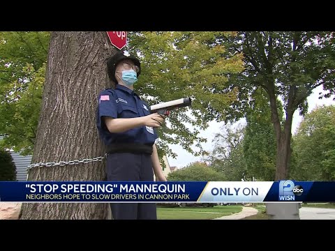 Neighbors chain fake police officer to tree in an effort to slow down reckless drivers