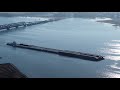 Ft. Madison, Iowa, Mississippi River. Southbound towboat through the swing Bridge (ASMR?)