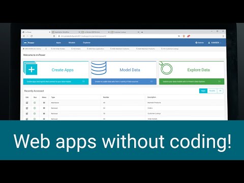 Create database-driven web applications without coding