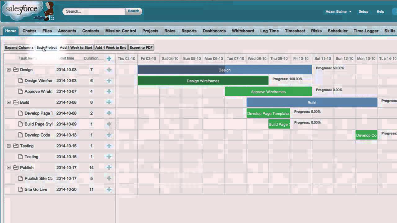 Whiteboard Gantt Chart