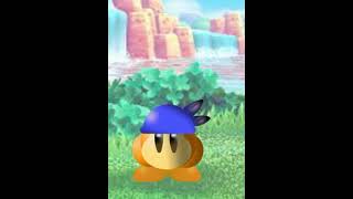 Kirby tries to draw his friend Bandana Waddle Dee!