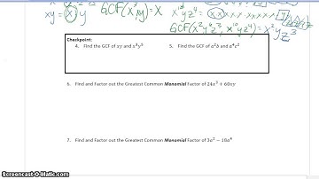 9.4 video notes - factoring GCF