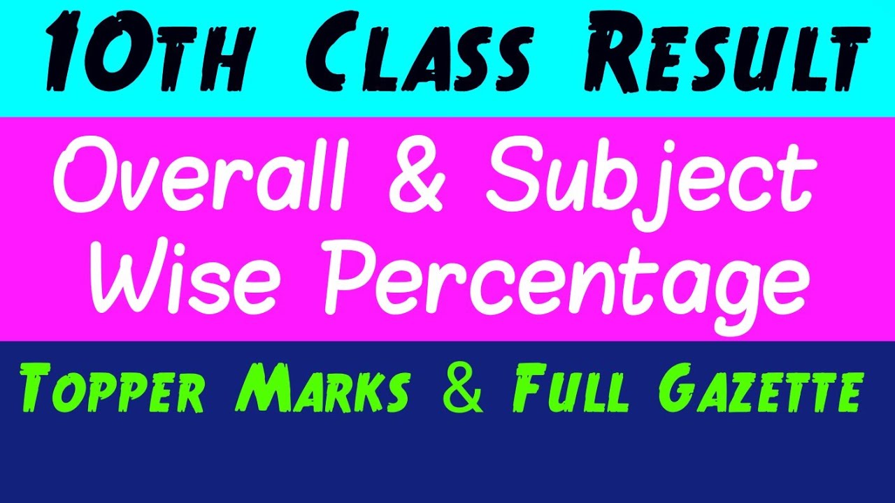 10th Result Overall Percentage | Subject Wise Percentage | Toppers
