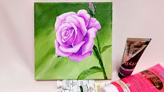 Purple rose acrylic painting 힐링 그림과정 보라색 장미 아크릴화