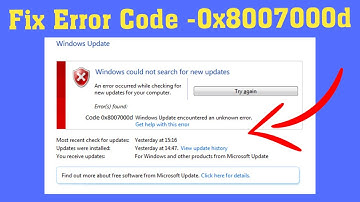 Fix Some update File Are Missing Or Have Problem Windows Error Code 0x8007000d