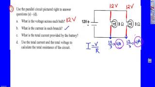 Parallel Circuit worksheet example