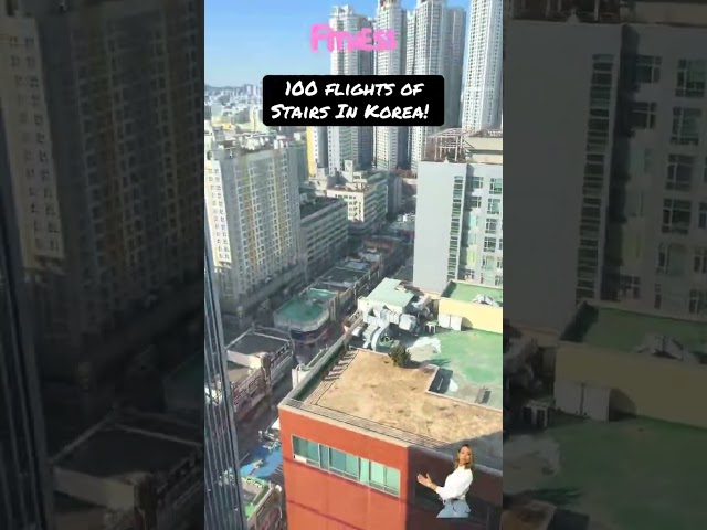 100 FLIGHTS OF STAIRS FOR FITNESS IN KOREA! 🇺🇸 #shorts