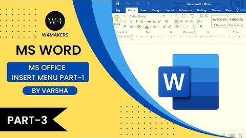 Microsoft Word (Insert Menu Part 1)Tutorial (हिंदी) - Complete MS-Word Tutorial 2020 for Beginners