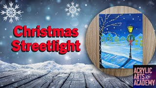 How to Paint a Cozy Christmas Streetlight | Easy Winter Acrylic Painting for Beginners screenshot 4