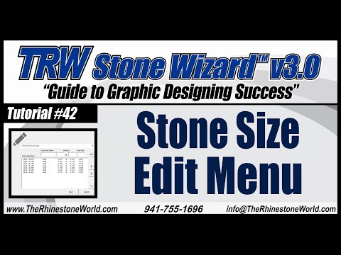 TRW Stone Wizard 3.0 Tutorial Video 42 Stone Size Edit Menu Button