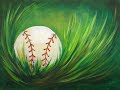 Acrylic Step by Step Painting Baseball in Grass Easy beginner Tutorial 🎨⚾ | TheArtSherpa