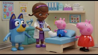 BLUEY e Peppa Pig George no Hospital | Simulação Brinquedos em Português