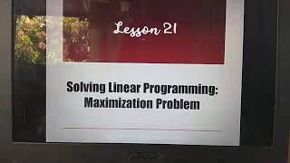 Solving Linear Programming: Maximization Problem