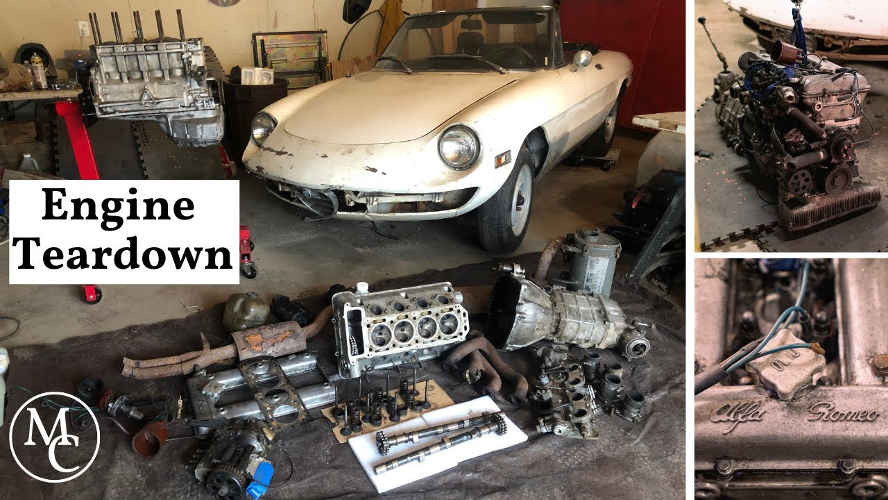 Разборка двигателя после 44 лет простоя. Проект Alfa Romeo Spider 1750!