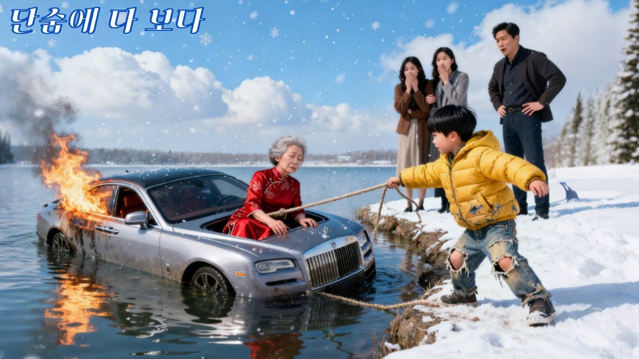 불타는 차가 강에 잠기자, 고아 아이가 혼자 쓰러진 할머니를 구했다! 알고 보니 그녀는 억만장자 CEO! 인생 대반전!
