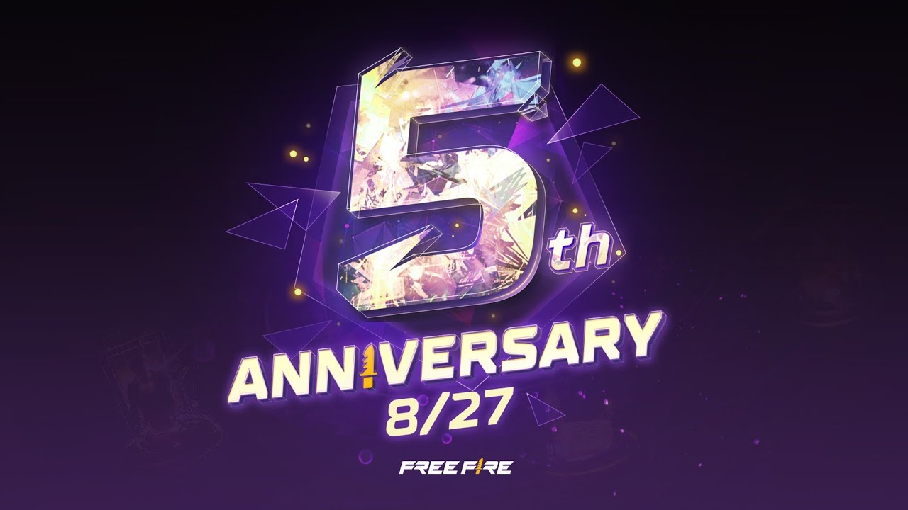 this is a free fire 5th anniversary token tower bundle animation