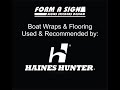 Shark Boat Wrap and Foam Flooring installed at Form A Sign on a Haines Hunter Boat