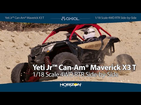 Please click &quot;Show More&quot; for links and more information.Please visit https://www.horizonhobby.com/1-18-yeti-jr-can-am-maverick-x3-t-4wd-brushed-rtr-p-axi9006...