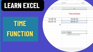 Time Function | Learn Excel | Excel For Beginners