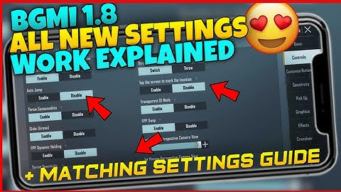 Bgmi 1.8 Update New Basic Settings Explain |Bgmi 1.8 Update All New Setting Explain|New Setting Work