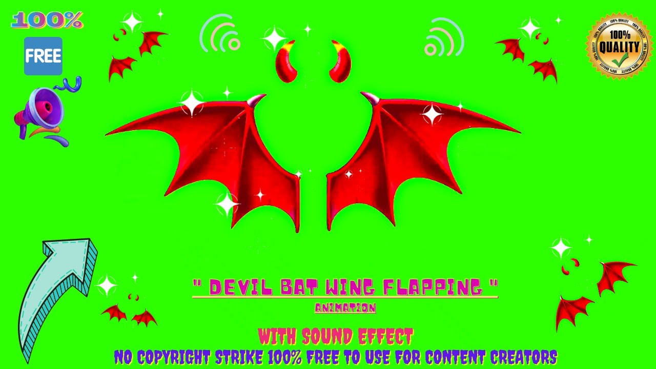 Devil Bat Wing😈🕊️💸Animation With Sound Effect🔊No Copyright Strike✔️100% Free to Use 👍