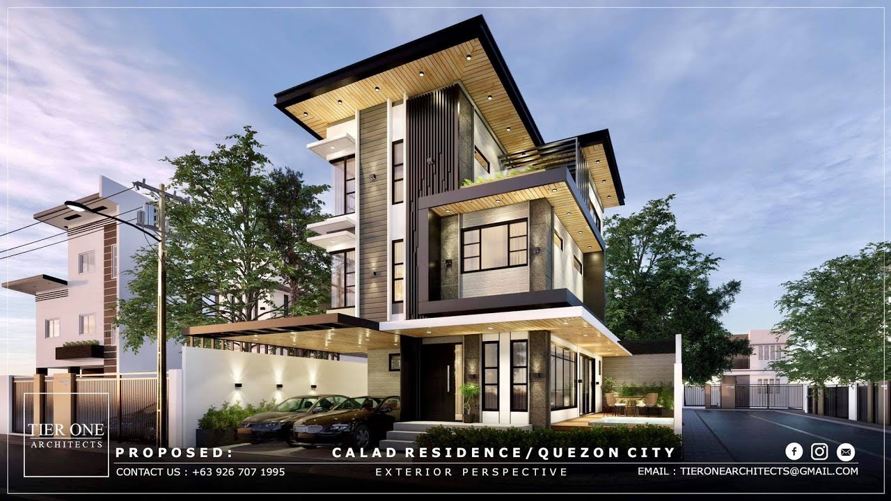 Calad Residence 200 Sqm House Design 150 Sqm Corner Lot With Pool