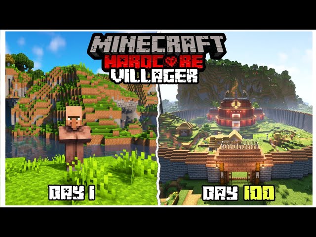 100 Days in Minecraft Hardcore As a Villager class=