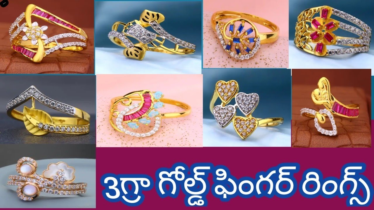 #3g girl gold finger rings 916 hallmark - YouTube