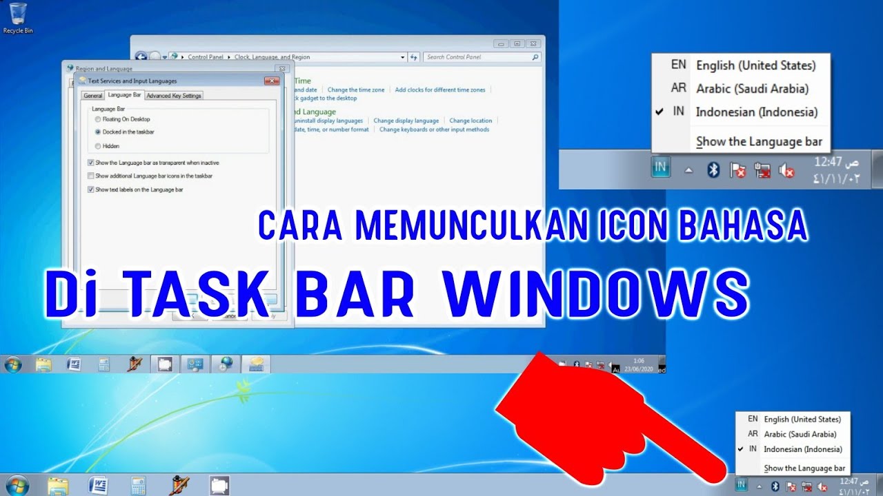 CARA MENAMPILKAN ICON BAHASA DI TASK BAR YouTube Cara menampilkan icon bahasa di task bar youtube