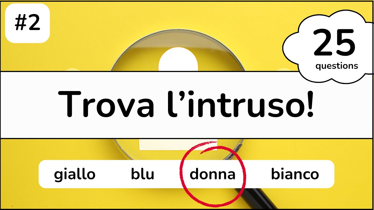 CAN YOU FIND "THE INTRUDER" in this Beginner Italian Vocabulary Game? Have fun with Italian words!