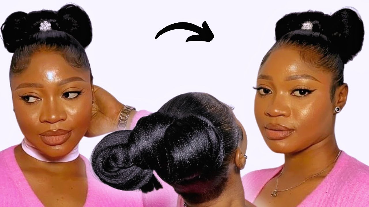 How To: Achieve this stunning SLEEK BUN on short hair #protectivestyles