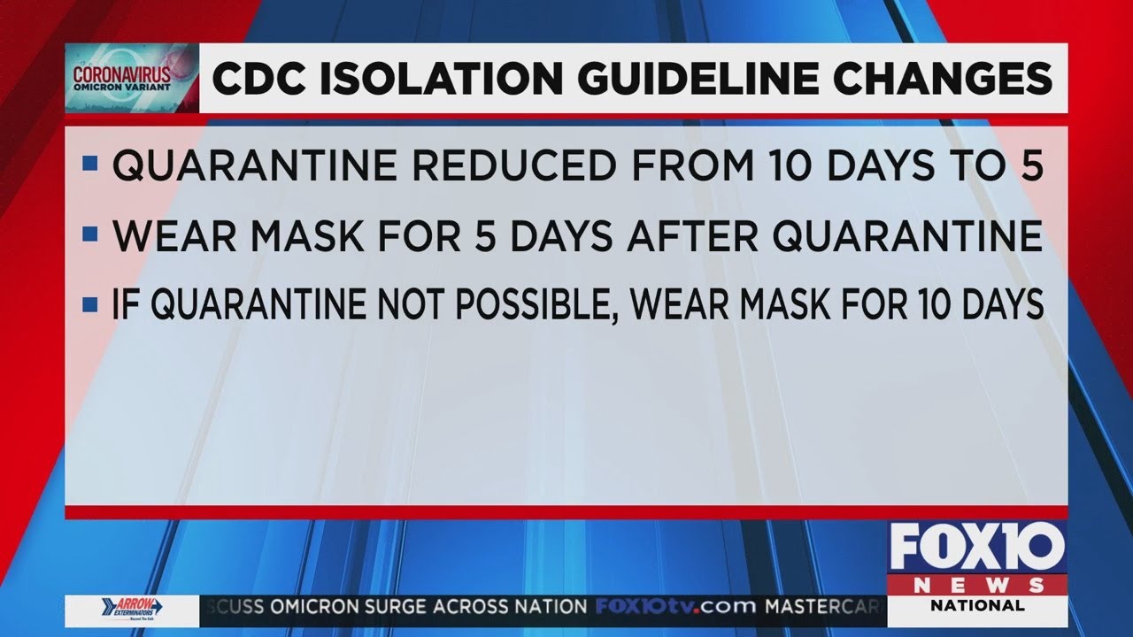 CDC shortens recommended Covid-19 isolation and quarantine time - YouTube
