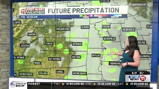 Clouds will gradually clear out as we head into Thursday afternoon... Tori Alvarado's First Alert...