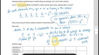 MATH 201: counting subsets