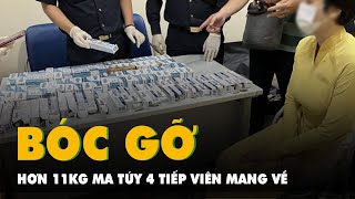 Cận cảnh quá trình bóc gỡ hơn 11kg ma túy trong hành lý của 4 nữ tiếp viên Vietnam Airlines