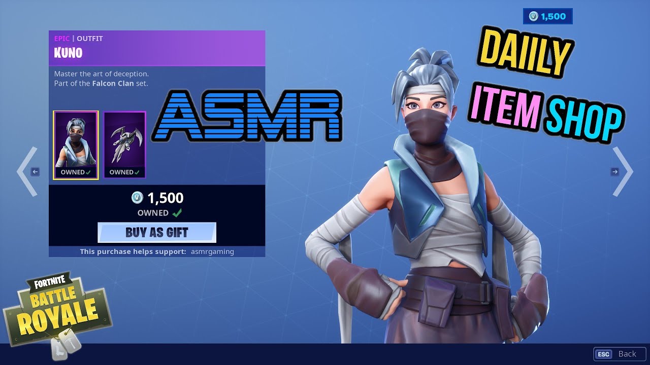 Quick ASMR Gaming | Fortnite KUNO Skin Is Back! Daily Relaxing Item Shop Update 🎮🎧Whispering😴💤