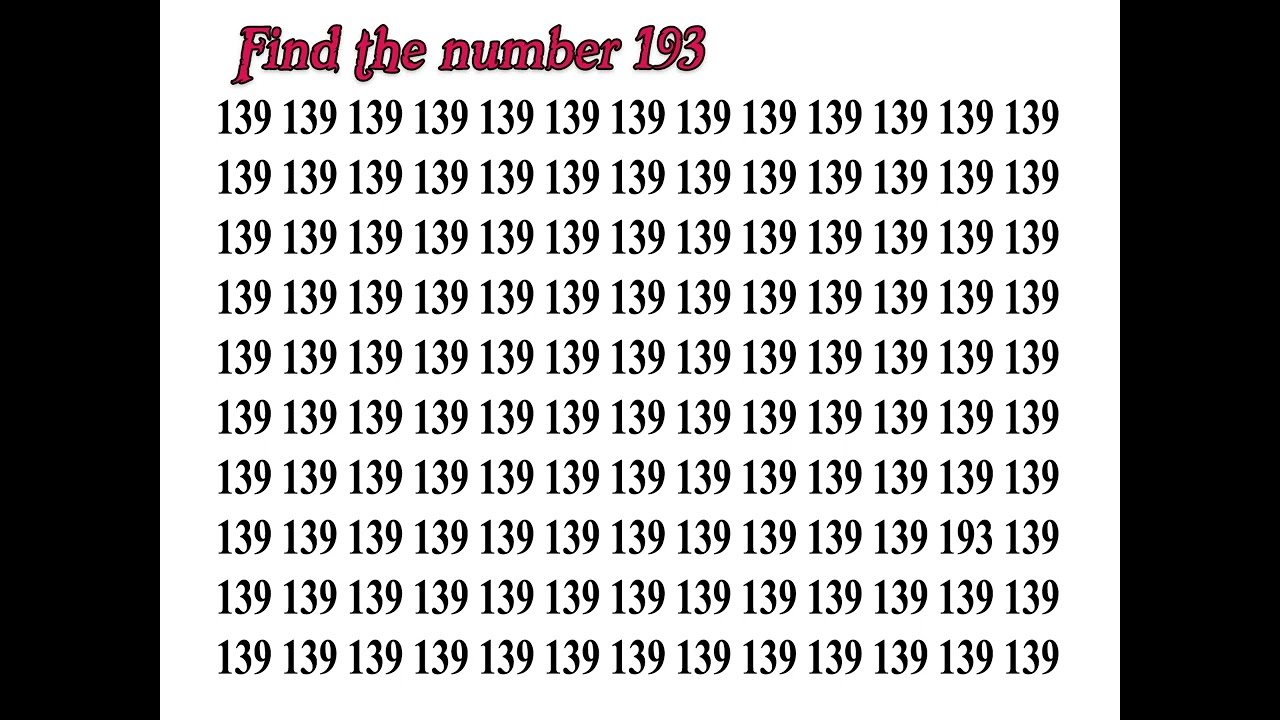 Find the Number 193 