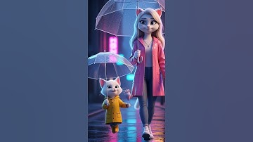 The Little Umbrella ☔❤️ #cats #meow #story #cat #shorts #ai #short #shorts