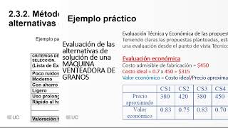 Concepto de Solución -  Evaluación de alternativas