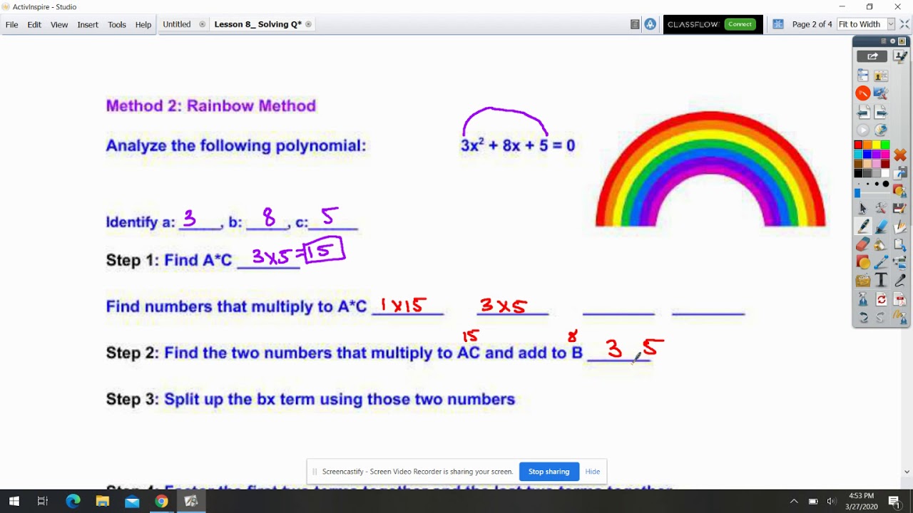 Lesson 8 Factoring Quadratics a 1 - YouTube