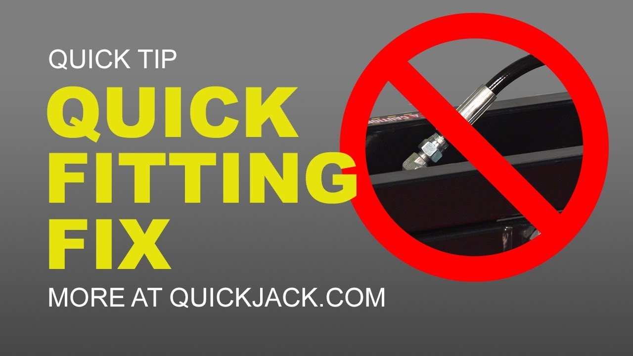 QuickJack Elbow Fitting Mistake & Fix YouTube