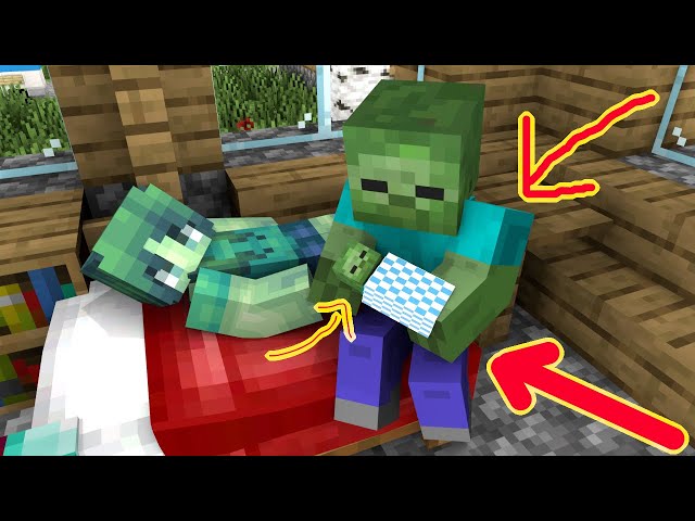 Monster School : BABY ZOMBIE LIFE (part 1) - Minecraft Animation class=