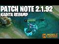 KADITA REVAMP, KAJA REVAMP BUFF, BRUNO NERF, MASHA NERF LAGI - PATCH NOTE 2.1.92 MOBILE LEGENDS