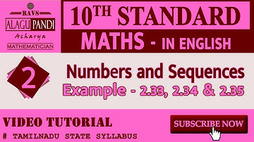 10th Maths | Chapter - 2 | Example 2.33, 2.34 & 2.35 | Video Tutorial | English medium | RAVS ALAGU