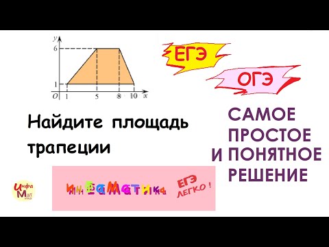 САМОЕ ПРОСТОЕ И БЫСТРОЕ РЕШЕНИЕ. Найдите площадь трапеции вершины которой имеют координаты