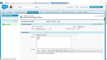 How to Create and Search for Remedyforce Knowledge Articles