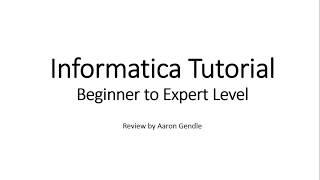 Informatica Tutorial: Beginner To Expert