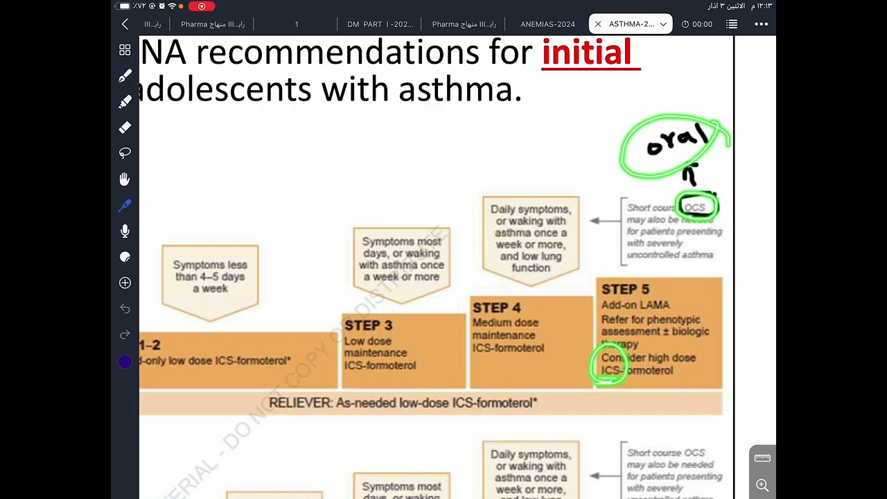 المحاضرة الخامسة سريرية / Asthma / part 2