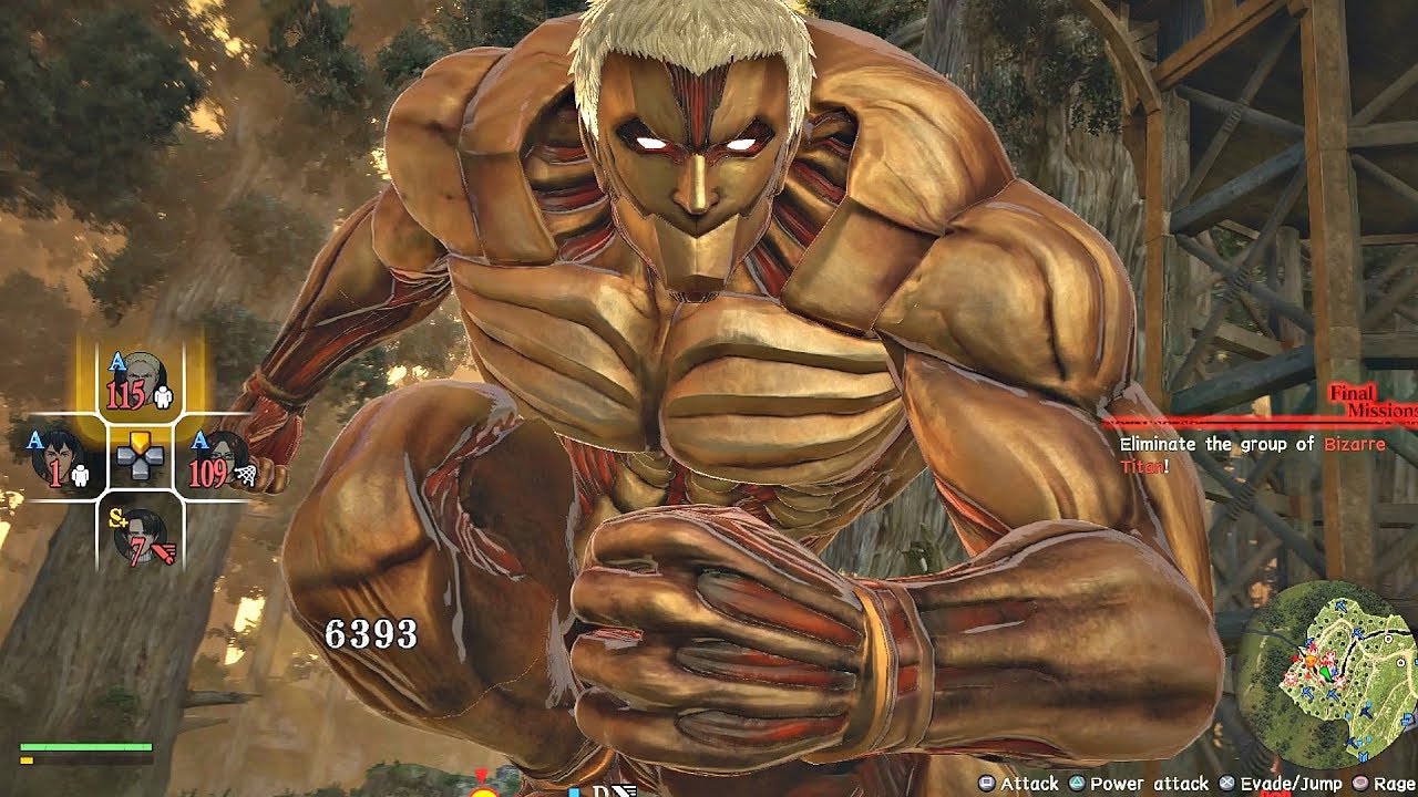 Attack On Titan 2 Armored Titan Vs Female Titan Boss Fight Armored Titan Gameplay Ps4 Pro Youtube