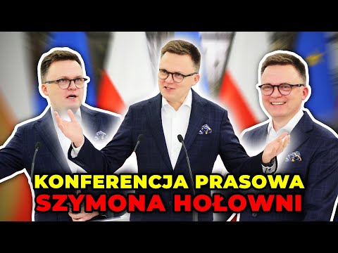 Konferencja prasowa marszałka Sejmu Szymona Hołowni. Padło pytanie na temat rozmów z Morawieckim
